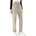 thumbnail image 5 of BRDFRL Women's Joggers Pants with Zipper Pockets Stretch Tapered Athletic Joggers for Women Lounge, Jogging, Workout Khaki 2XL, 5 of 6