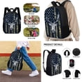 thumbnail image 2 of XYZCANDO Fashion Backpack Set of 3 for Student, 17 Inch School Bag with Lunch Bag and Pencil Case Vintage USA Flag Forest Antler Print Daypack Rucksack for Outdoor Hiking Traveling, 2 of 4