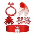 thumbnail image 4 of Accesorios de vestuario Strade Fareast Limited de los años 50 bufanda Cosplay 7 piezas rojo, 4 of 8