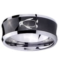 thumbnail image 2 of Tungsten Penguin 8mm Brushed Black Polished Concave Men Ring, 2 of 2