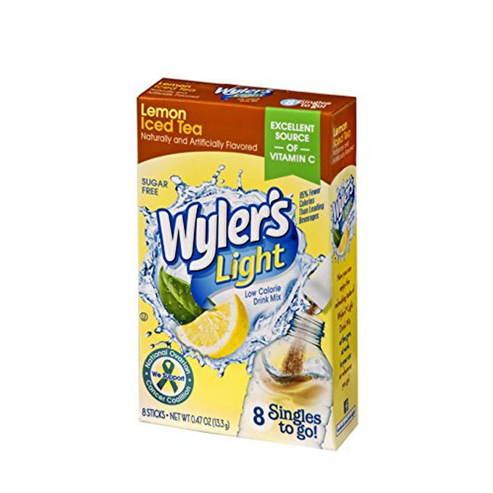 Wyler's Light Singles To Go Powder Packets, Water Drink Mix, Lemon Iced