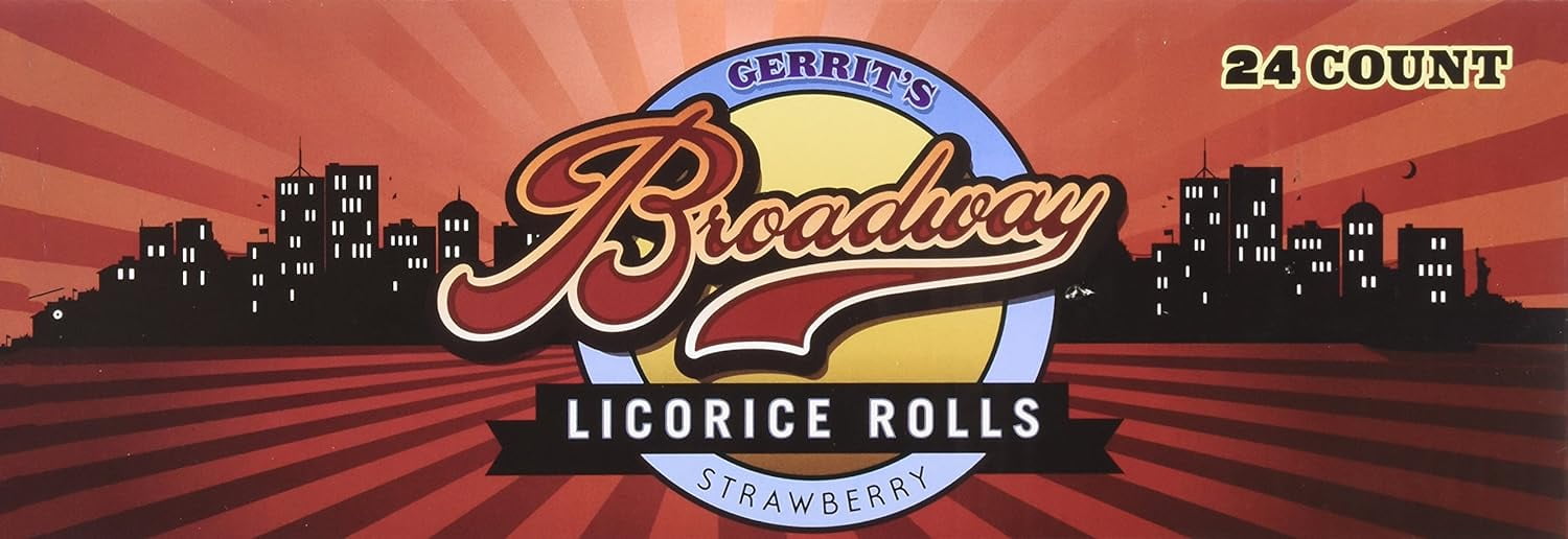 Broadway Licorice Rolls Strawberry 24 Count