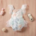 thumbnail image 2 of IBTOM CASTLE Baby Girls Lace Bodysuit Boho Clothes 1st Birthday Cake Smash Outfit Newborn Photography Outfits Summer Sunsuit 6-12 Months White Floral Embroidery, 2 of 8