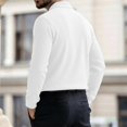 thumbnail image 4 of Men's Corduroy Polo Shirt Long Sleeve Slim Fit Chest Pocket Casual Pullover Business Casual Golf Shirt, 4 of 8