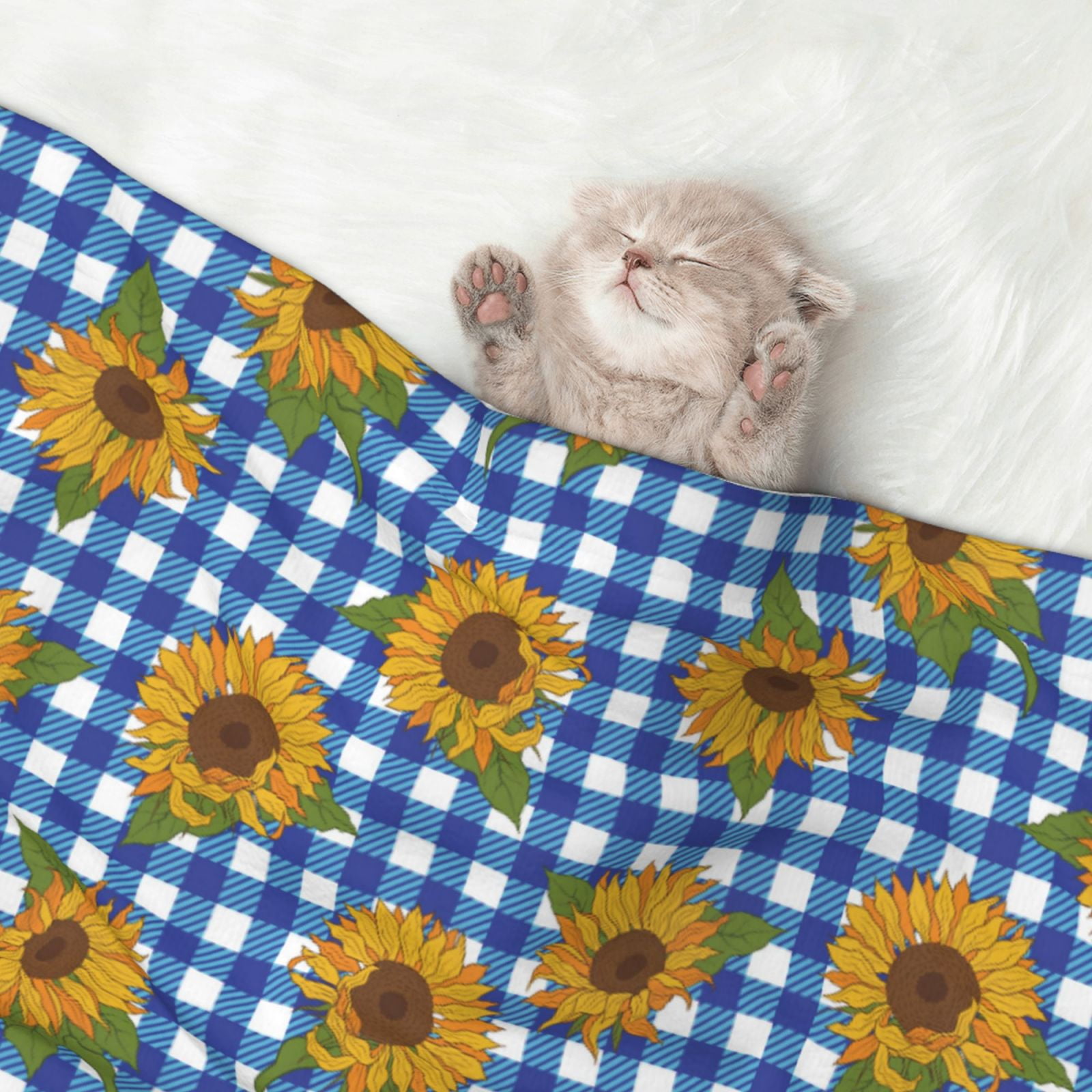 Naloa Sunflowers Dog Blanket, 3 Sizes Cat Blanket for Indoor Cats Large Medium Small Dog Gifts-Medium