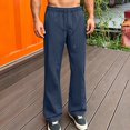 thumbnail image 2 of Mens Sweatpants Solid Color Casual Micro Flare Elastic Waist Drawstring With Pocket Hiking Pants Long Pants For Everyday Wear Sweatpants For Men, 2 of 9
