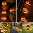 thumbnail image 5 of Lysliv Solar Globe Lights Outdoor Waterproof-Solar Balls-Solar Garden Lights-Solar Orbs for Outside Red 4 Globes Cracked Glass Ball for Lawn Patio Yard Backyard Decorations, 5 of 8