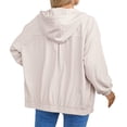thumbnail image 5 of Yokua Women's Corduroy Drawstring Hooded Pocket Zip Up Jacket Loose Shacket Coat, 5 of 8