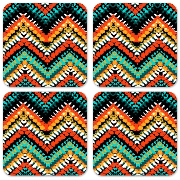 Vinyl Drink Coasters - Set of 4 - Modern Chevron
