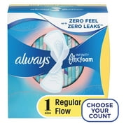 Always Infinity Feminine Pads with Wings, Size 1, Regular Absorbency, Unscented, 36 Count