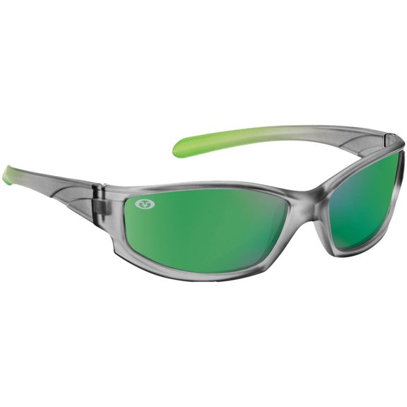 Flying Fisherman Buoy Junior Angler Sunglasses - Gray Lime/Amber Green Mirror