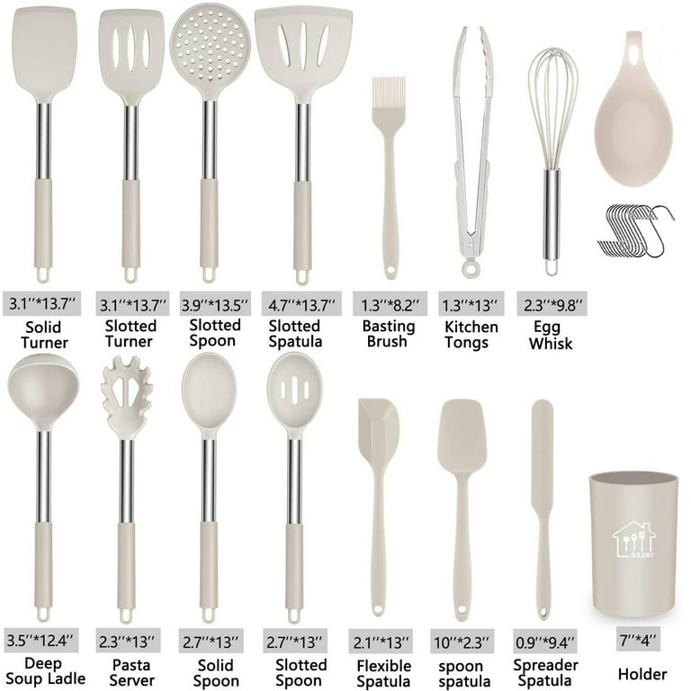 36-Piece Silicone Kitchen Cooking Utensil Set with Holder/Heat Resistant