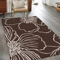 thumbnail image 2 of Area Rug for Living Room, Brown Flowers Non-Slip Indoor Large Carpet for Bedroom/Dining Room, Spring Floral Botanical Modern Art Washable Low-Profile Rectangle Floor Runner Rugs - 4 x 6 Ft, 2 of 8