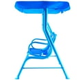 thumbnail image 4 of Costway Kids Patio Swing Chair Children Porch Bench Canopy 2 Person Yard Furniture blue, 4 of 10