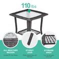 thumbnail image 5 of Tcbosik 2-Tier Outdoor Side Table, 17.9in Square End Table with Open Shelf, Wicker Bistro Table with Glass Top, Easy Assembly, Grey, 5 of 9