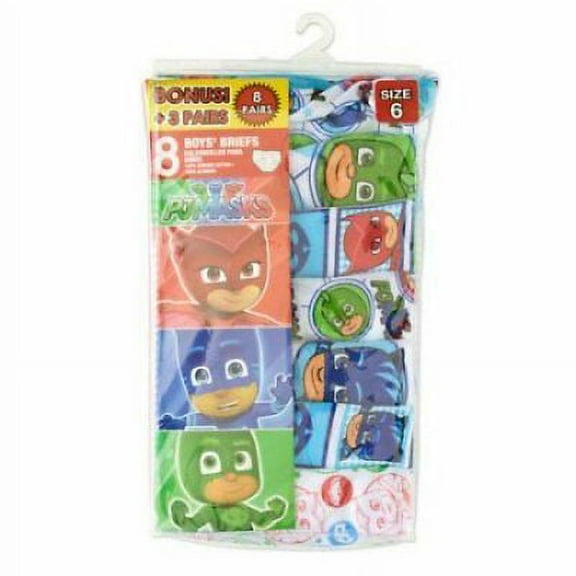 PJ Masks 8 PC Briefs Underwear Boy Size 6