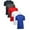 Navy & Charcoal & Red & White & Royal, variant on Men's Short Sleeve Crew Neck Cotton Blend Classic Tee (S-3XL) 5 Pack