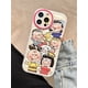 thumbnail image 2 of Bonita funda de teléfono de cuero con relieve de lujo de la familia feliz de Snoopy y Charlie Brown para iPhone 15, 12, 13, 14 y 11 Pro Max, funda protectora de lente, 2 of 4