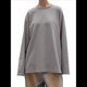 thumbnail image 2 of Camisetas de Larga Extragrandes para Mujer, Camisetas Básicas de Cuello Redondo, Tops de Otoño, Ropa Informal de Entrenamiento Y2K. Gris L, 2 of 10