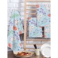 thumbnail image 4 of Rabbits Ferns Kitchen Dish Towels for Drying Dishes Set of 3, Purple Flowers Leaves Cottagecore Sky Blue Waffle Weave Microfiber Hand Tea Bathroom Towels Quick Dry & Absorbent Towel 15.7x23.6, 4 of 6