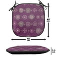 thumbnail image 4 of Oriental Chair Seating Cushion Set of 2, Pattern with Abstract Nostalgic Flourish Floral Ornament Print, Seat Pads for Office with Anti-slip Backing, 16"x16", Plum and Multicolor, by Ambesonne, 4 of 7