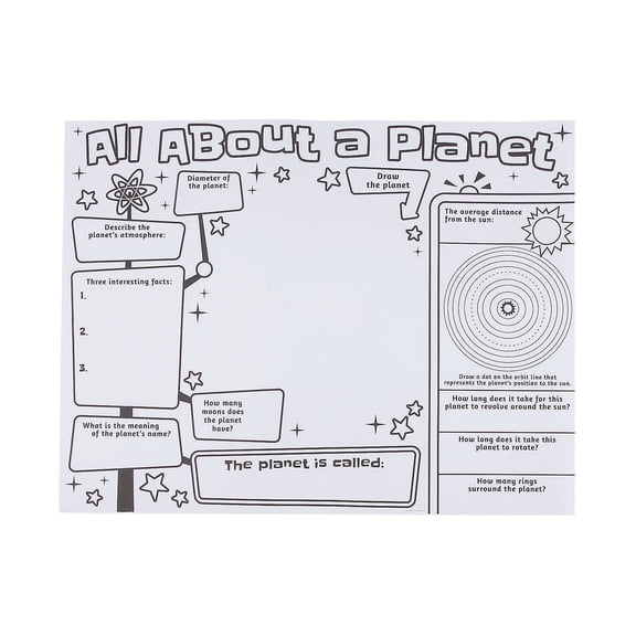 Color Your Own All About A Planet Poster - Craft Kits - 30 Pieces