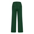 thumbnail image 4 of ADSSDQ Mens Linen Pants Casual Yoga Beach Loose Fit Elastic Waist Drawstring Summer Baggy Trousers with Pockets Dark Green L, 4 of 4