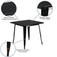 thumbnail image 3 of Flash Furniture Felix Commercial Grade 31.5" Square Black Metal Indoor-Outdoor Table, 3 of 9