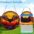 thumbnail image 2 of Bat and Sunset Stained Glass Suncatcher Window Hangings Colored Handmade Glass Suncatcher Crafts Kits for Indoor Garden Christmas Decoration 16x16cm(8), 2 of 7