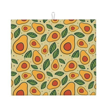 

Goofa Dish Drying Mat Super Absorbent Drying Mat Large Dish Drying Mats for Kitchen Counter Easy Clean Dish Mat Kitchen Drying Mat 16 x 18 ( Leaves Avocado )