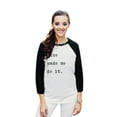 thumbnail image 2 of Thread Tank Wine Made Me Do It Unisex 3/4 Sleeves Baseball Raglan White Black X-Small, 2 of 4