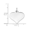 thumbnail image 3 of Designer 14K White Gold Plain .018 Gauge Engraveable Heart Disc Charm (Length=19) (Width=18) Made In United States, 3 of 3