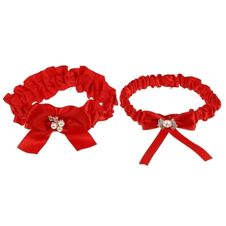 

Frcolor 1 Set Bride Garters Bowknot Leg Garters Bridal Leg Belts Bride Thigh Bands