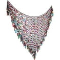 thumbnail image 3 of Belly Dance Hip Scarf Sequins Mesh Triangle Wrap Skirt Waist Chain,One Set,Black, 3 of 4