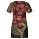 thumbnail image 4 of Blusa informal con estampado de botones y cuello en V de manga corta a la moda para mujer Pompotops  qwe23170, 4 of 4