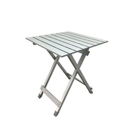 Folding Camping Table, Adjustable Heights, Aluminum Tabletop