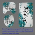 thumbnail image 4 of 4PCS Teal Dahlia Shower Curtain Set, Blooming Floral Funny Quotes Plant Leaves Turquoise Flower Bathroom Decor, Waterproof Fabric White Shower Curtain, Non-Slip Bath Mat Bathroom Rugs, 4 of 7