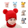 thumbnail image 2 of Kids Winter Knit Beanie Hat & Circle Scarf Set - Warm Neck Warmer and Cap for Boys and Girls, 2 of 8