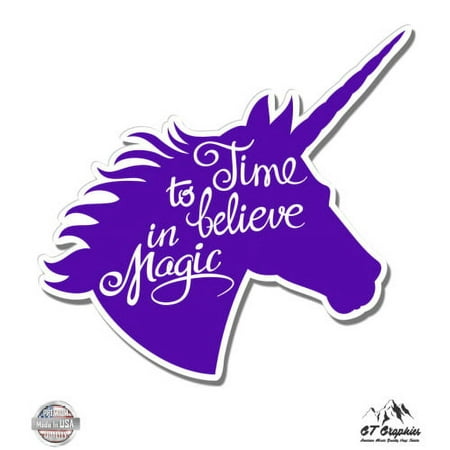 Unicorn Believe in Magic - 12" Vinyl Sticker Waterproof Decal
