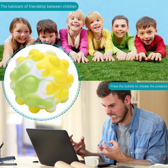Pelota antiestrés - Juguete sensorial para aliviar la ansiedad del TDAH para niños Juguete de descompresión para adultos Ndcxsfigh libre de BPA