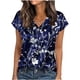 thumbnail image 1 of Blusas para las Mujeres Casual con Cuello en V Y Diseño Impreso, Manga Corta Suéter Top para Uso Diario en el Hogar, 1 of 6
