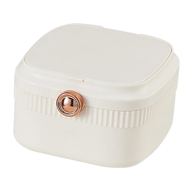 Caja de viaje para joyas, estuche para joyas para mujer, caja para empaquetar joyas, soporte para joyas. Blanco