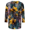 thumbnail image 5 of BangWanChi 3/4 Length Sleeve Womens Tops Women 3/4Sleeves Casual Shirts Pullover Loose Tunic Tops Print Blouse, 5 of 5