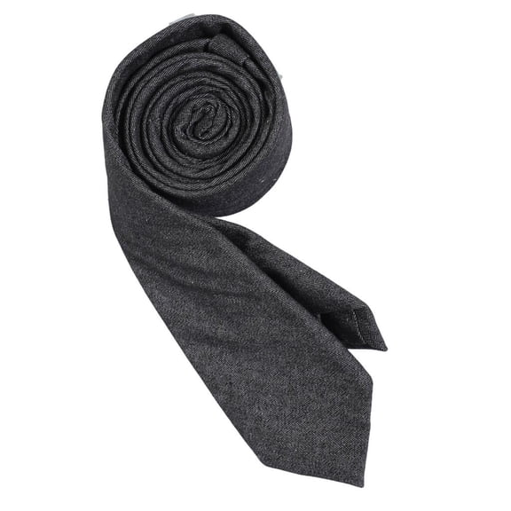 Yihuala Retros Styles Denims Color Dress Tie Unisex Business Necktie Textured Denims Pattern Attires Fashion Accessory