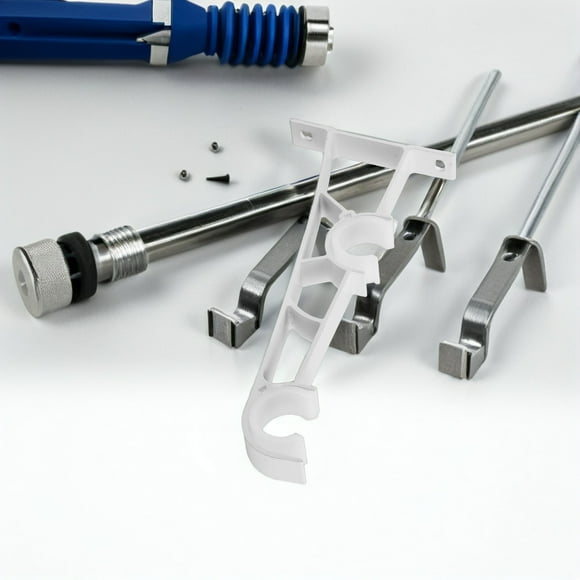 UPGRATOR 4Pcs Double Curtain Rod Bracket Set Aluminum Alloy Heavy Duty Holders for Window Drapes