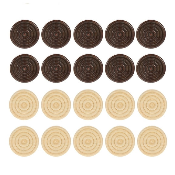 NUOLUX Pieces Game Checkers Backgammon Board Chess Wood Replacement Chips Wooden Checker Interlocking Flying Toe Chip Round