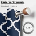 thumbnail image 5 of Outdoor Curtains for Patio Waterproof Geometric Morocco Pattern Indoor/Outdoor Curtain Tiebacks Navy Blue Abstract Privacy Sun Block Grommet Drapes for Pergolas Gazebo Porch 2 Panel 54x108 Inch, 5 of 9