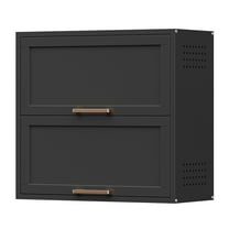 Bathroom Wall Cabinet, Metal Medicine Cabinet with 2 Doors, Wall Mounted Bathroom Storage Cabinet with Pegboard for Bathroom Laundry Room Kitchen, Black