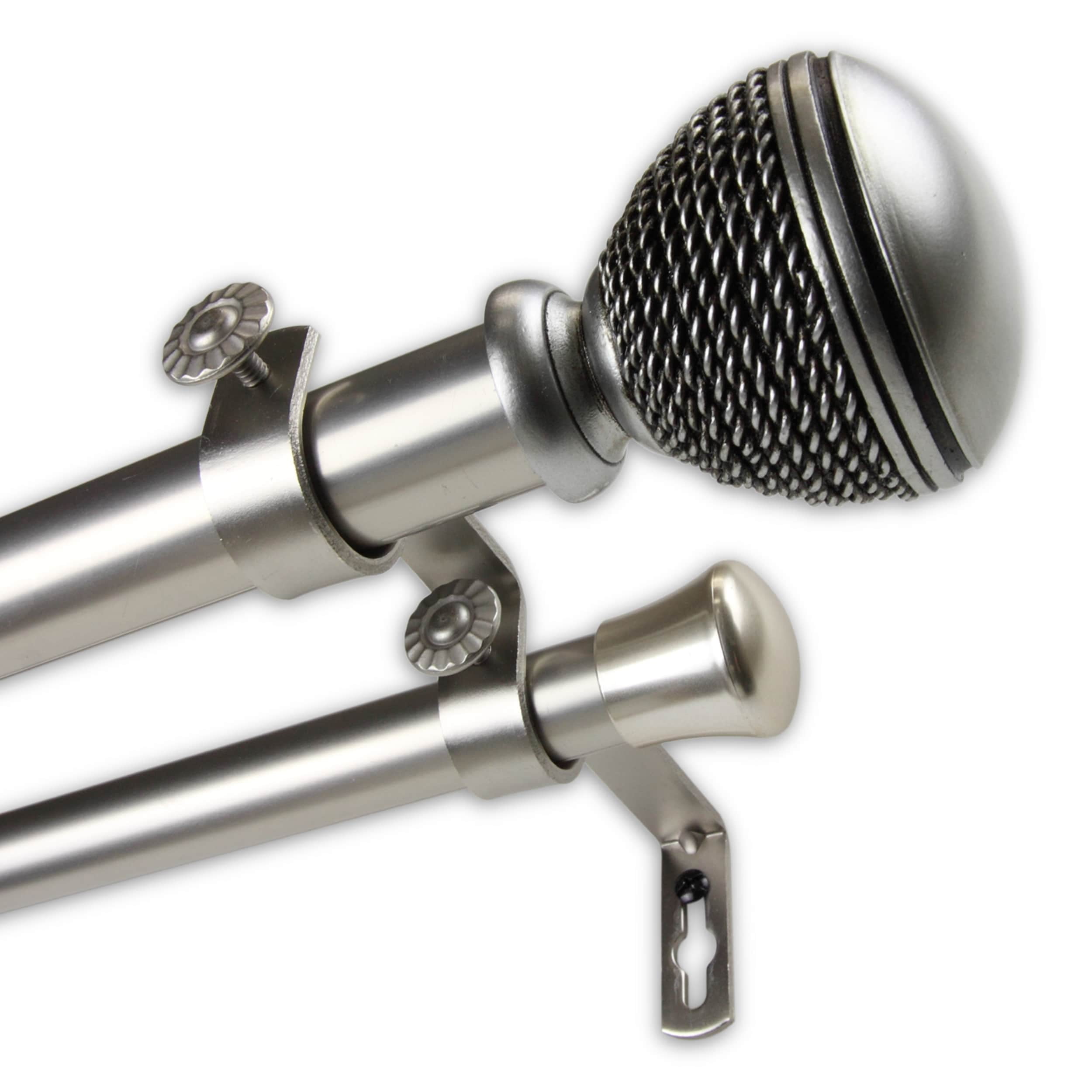 InStyleDesign Plait 1 inch Diameter Adjustable Double Curtain Rod satin