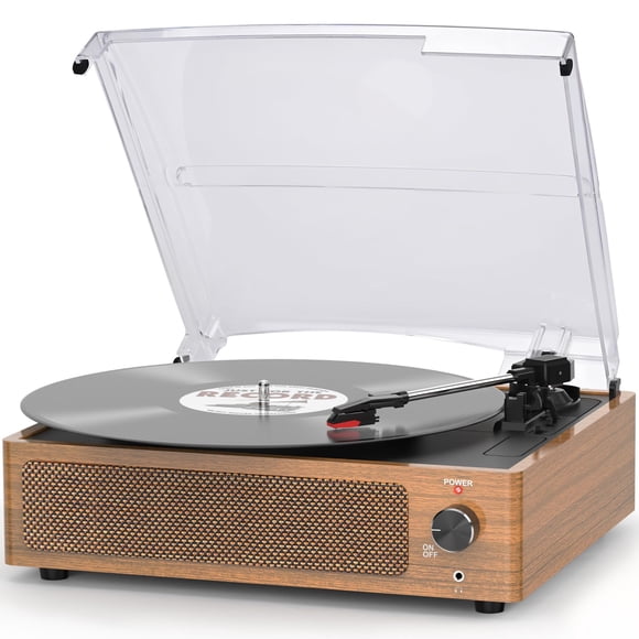 Reproductor de vinilo retro Turntable Seasonlife, inalámbrico de 3 velocidades